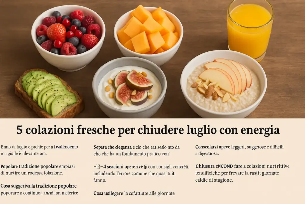 5 colazioni fresche per chiudere luglio con energia