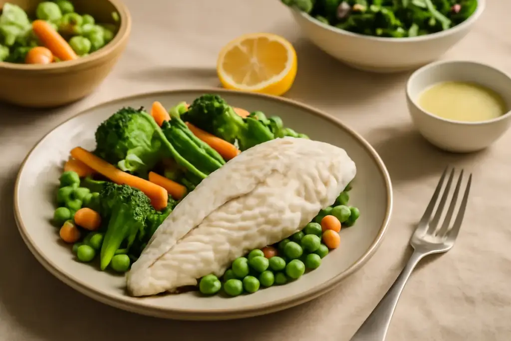 Pesce al vapore con verdure: l’abbinamento che completa il pasto senza calorie